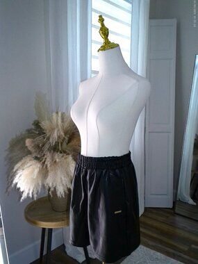 Fabletics Black Vegan Leather Shorts with Pockets — XS, Like New